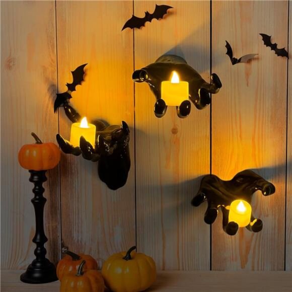 Halloween Decorations, Pack of 3 Wall Mounted Creepy...